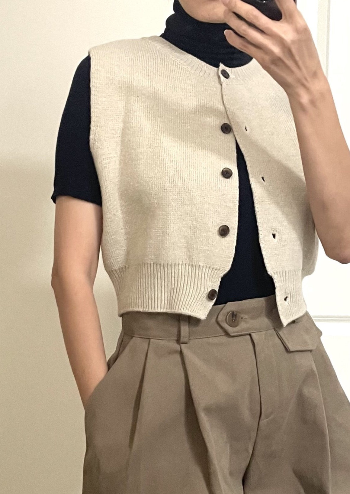 Cropped Wool Vest
