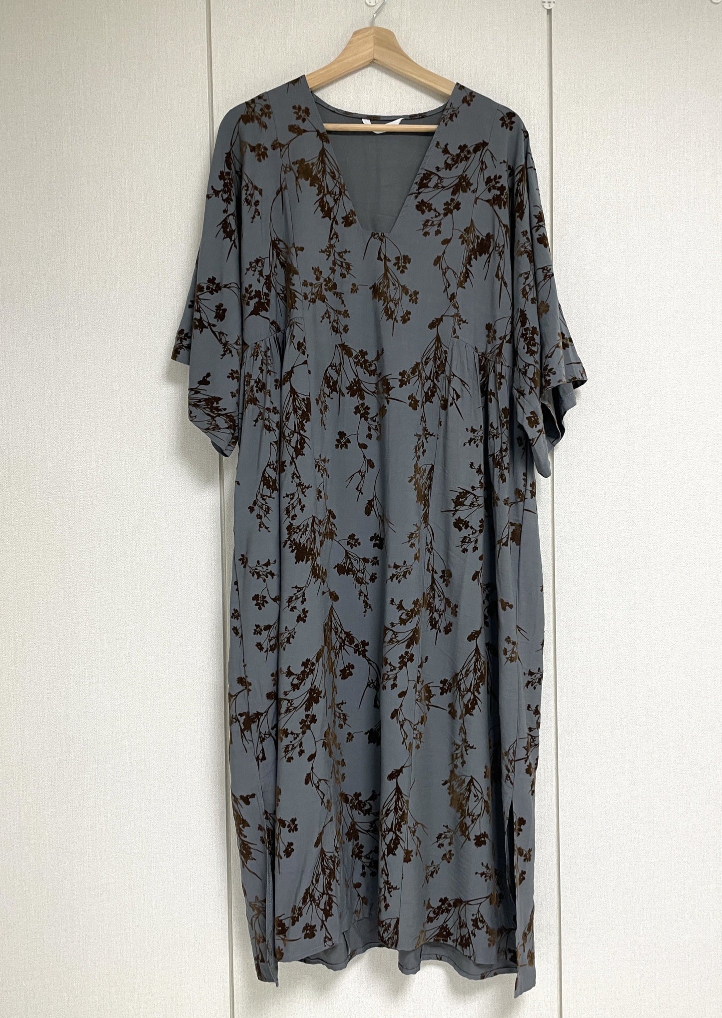 Velvet Flocked Caftan Dress