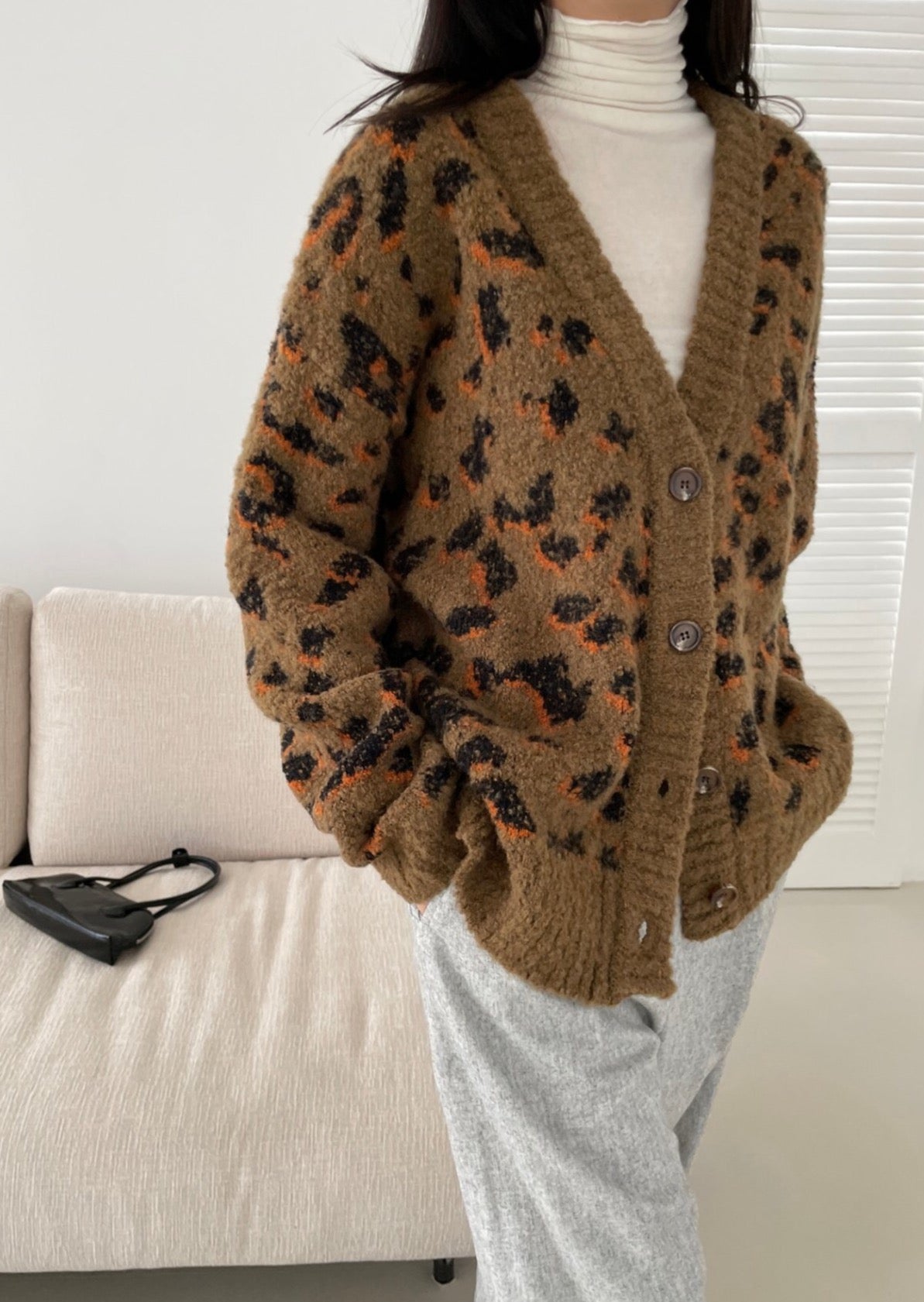Leopard Jacquard Cardigan