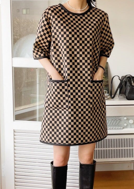 Checkerboard Shift Dress