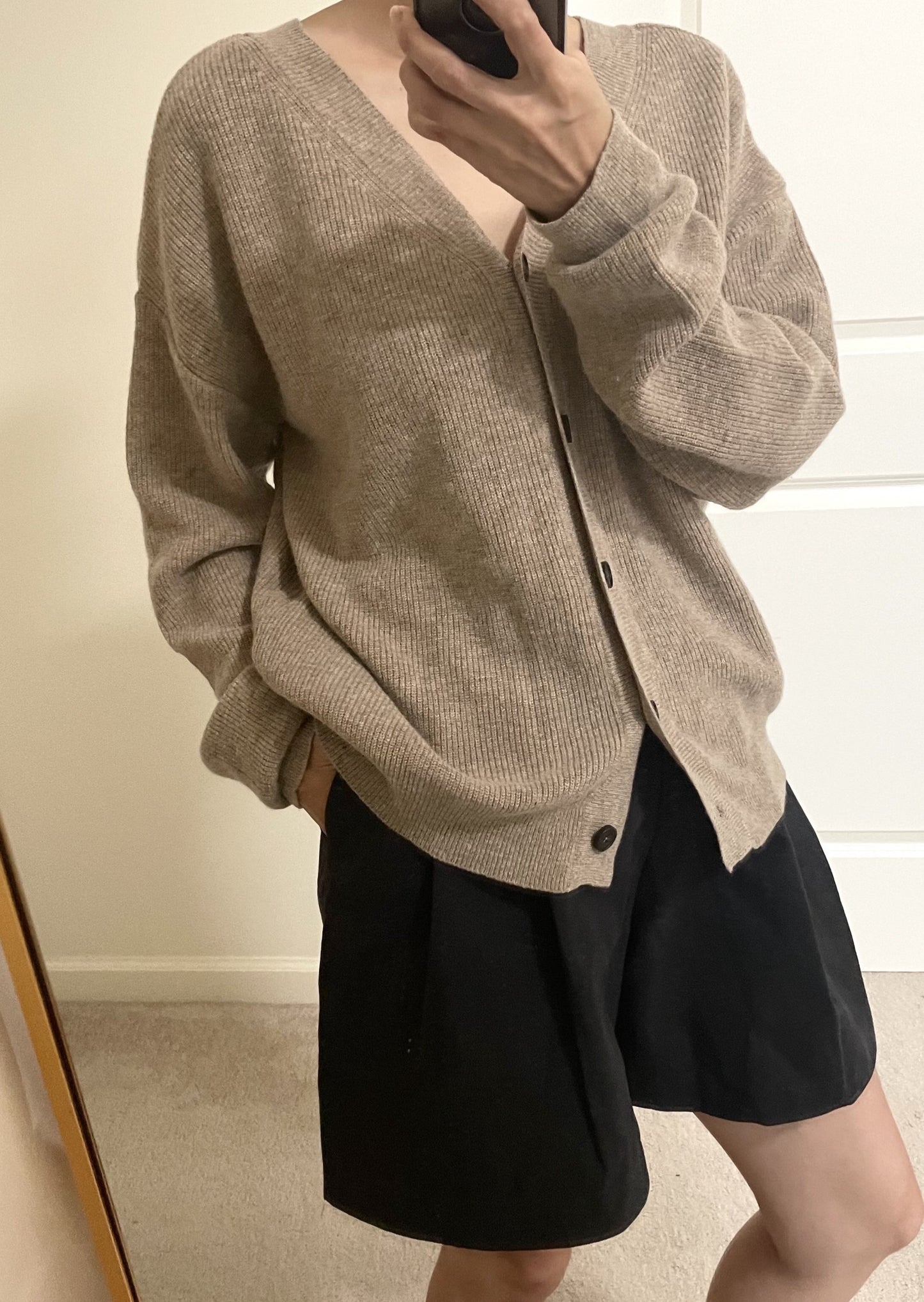 Reversible Wool/Cashmere Cardigan