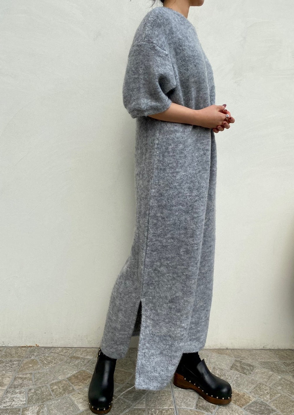 Boucle Knit Maxi Tunic Dress