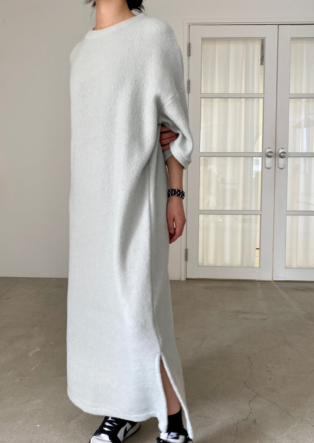 Boucle Knit Maxi Tunic Dress