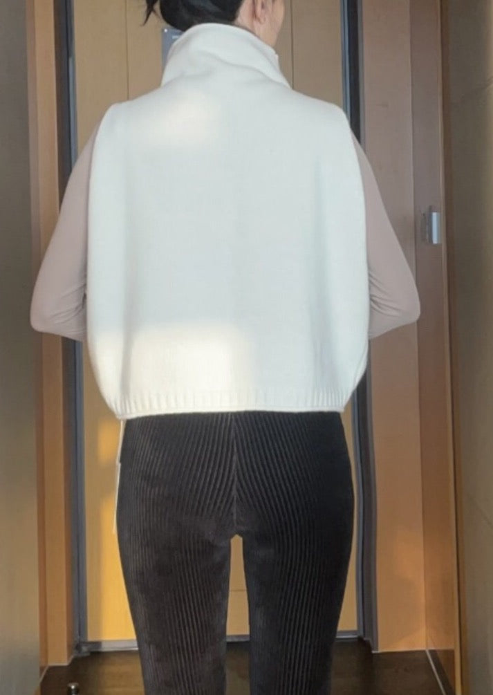 Turtleneck Lambs Wool + Cashmere Vest — special price item!
