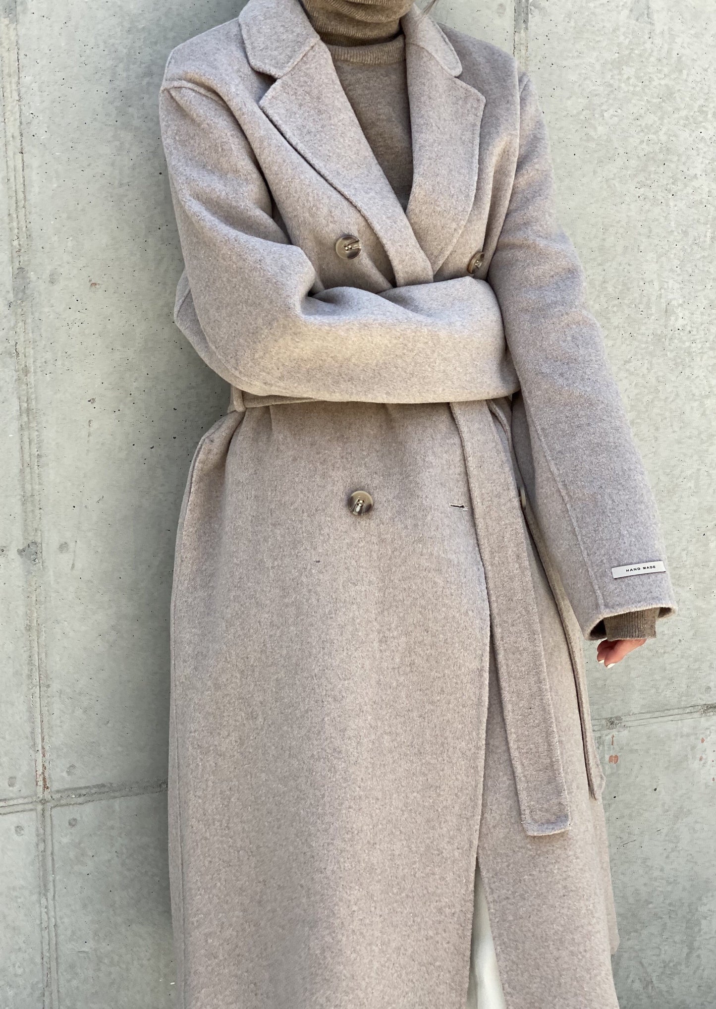 Wool Double Breasted Handmade Coat -only 1 in Black left