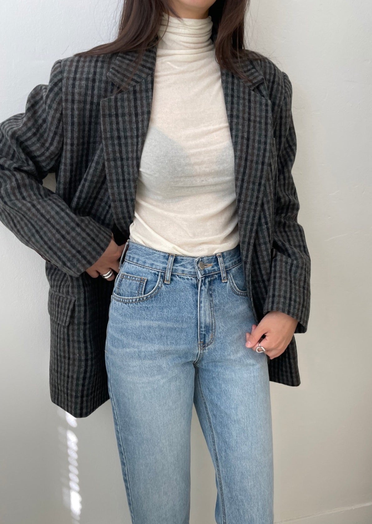 Duffey Checkered Wool Blazer