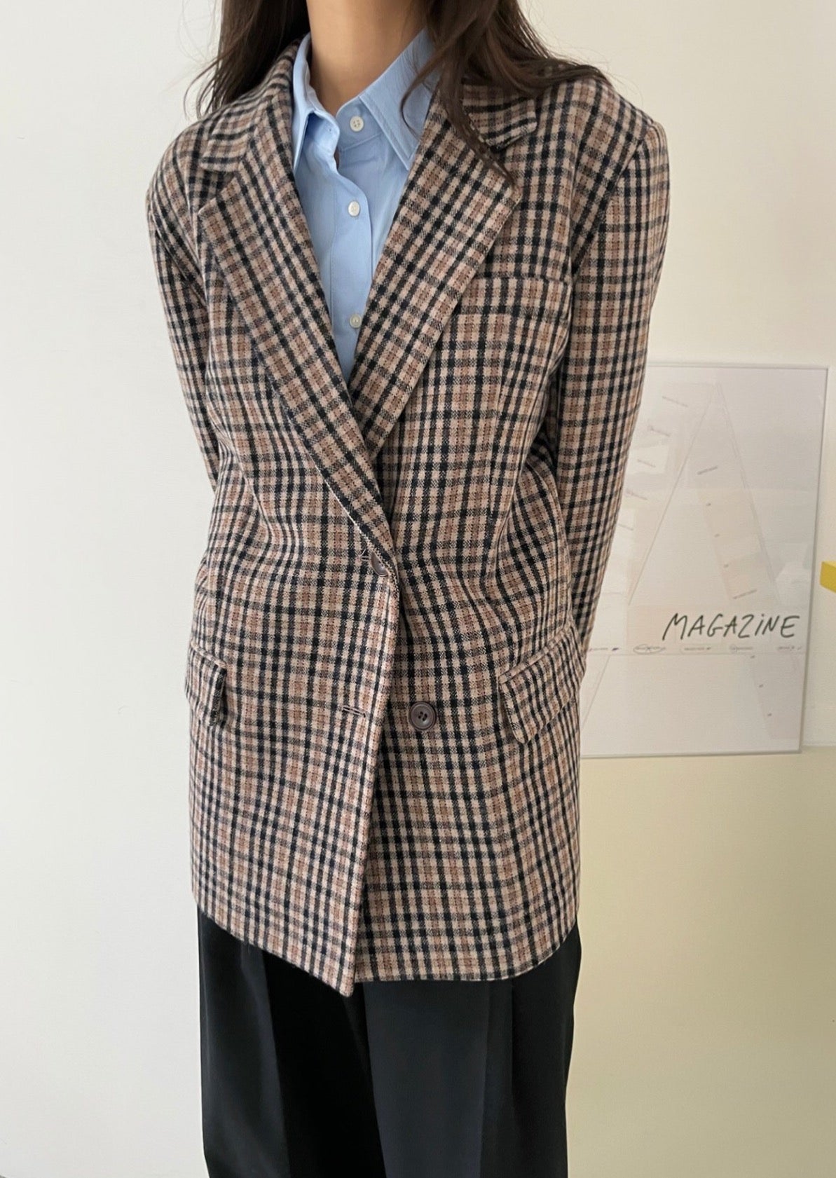 Duffey Checkered Wool Blazer