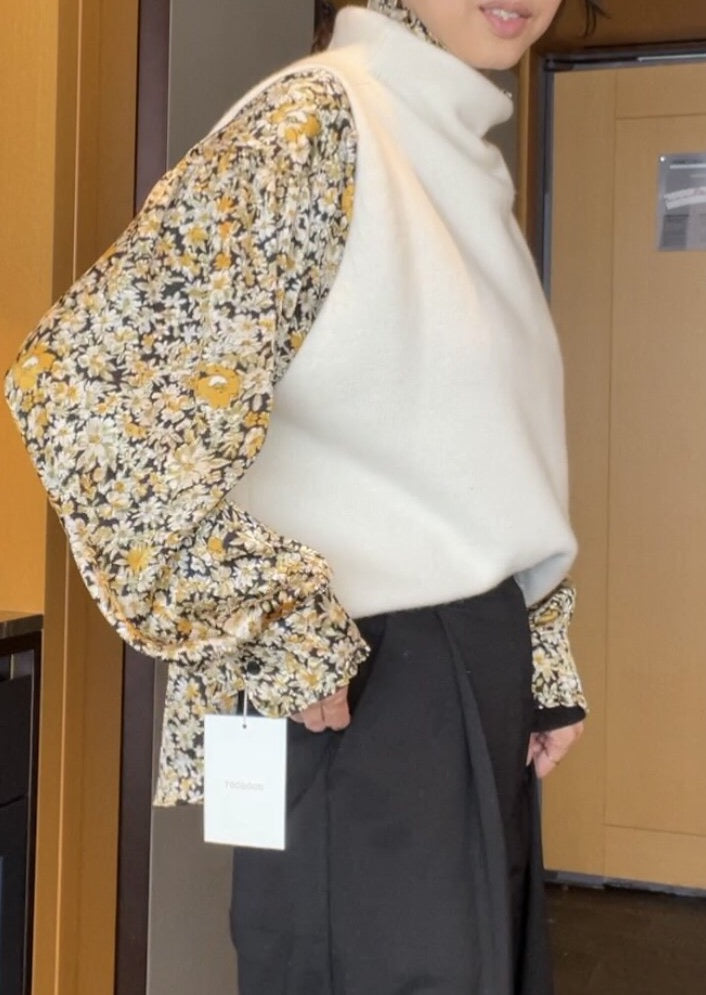 Turtleneck Lambs Wool + Cashmere Vest — special price item!