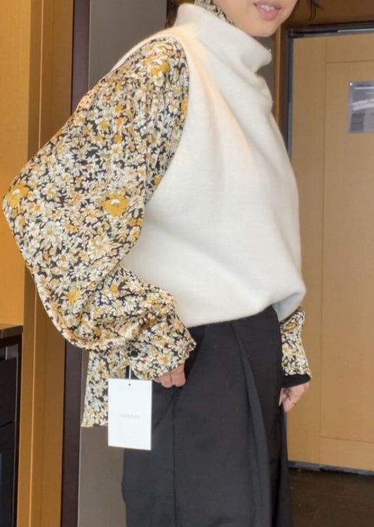 Turtleneck Lambs Wool + Cashmere Vest — special price item!