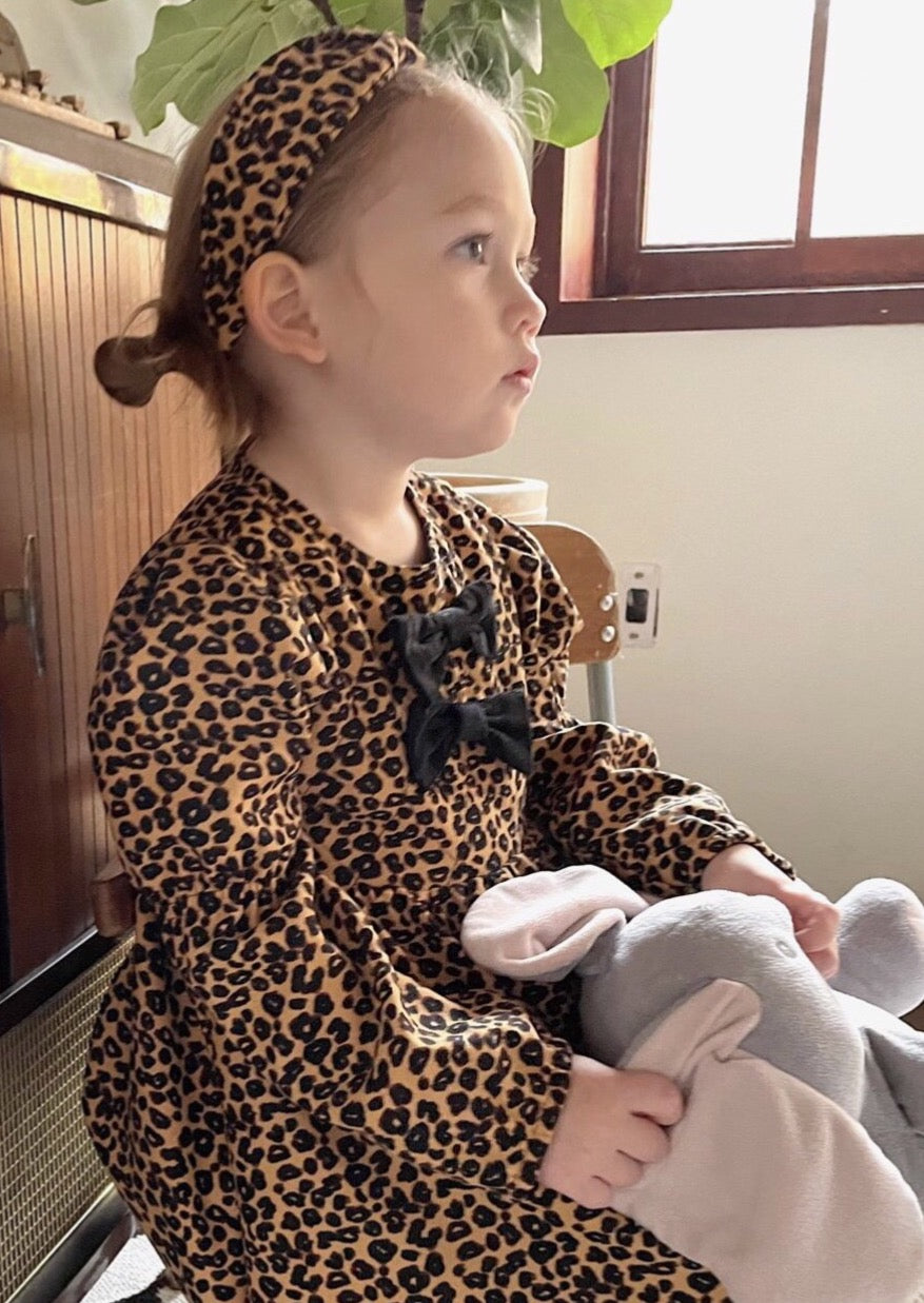 Girls’ Leopard Babydoll Dress
