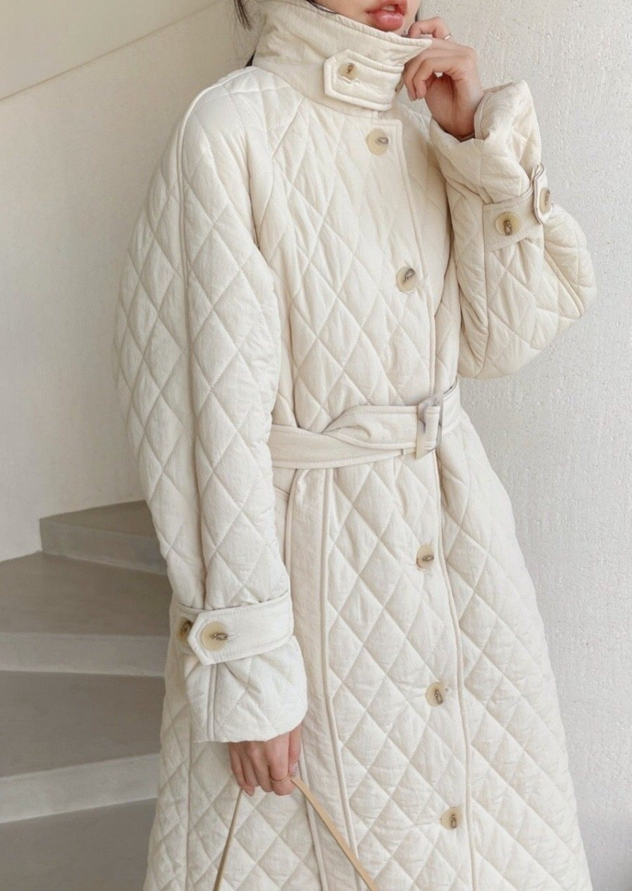 Quilted Nylon Trench Coat