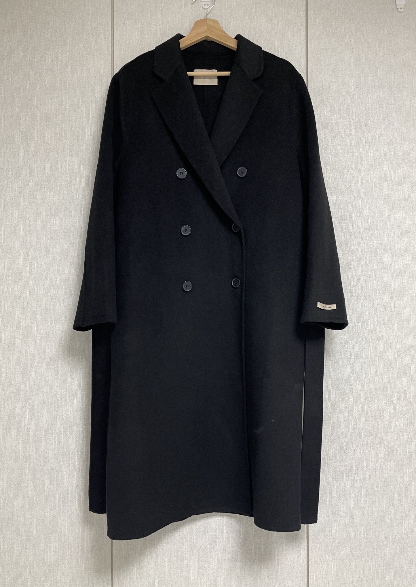 Wool Double Breasted Handmade Coat -only 1 in Black left