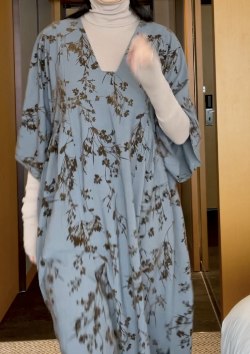 Velvet Flocked Caftan Dress