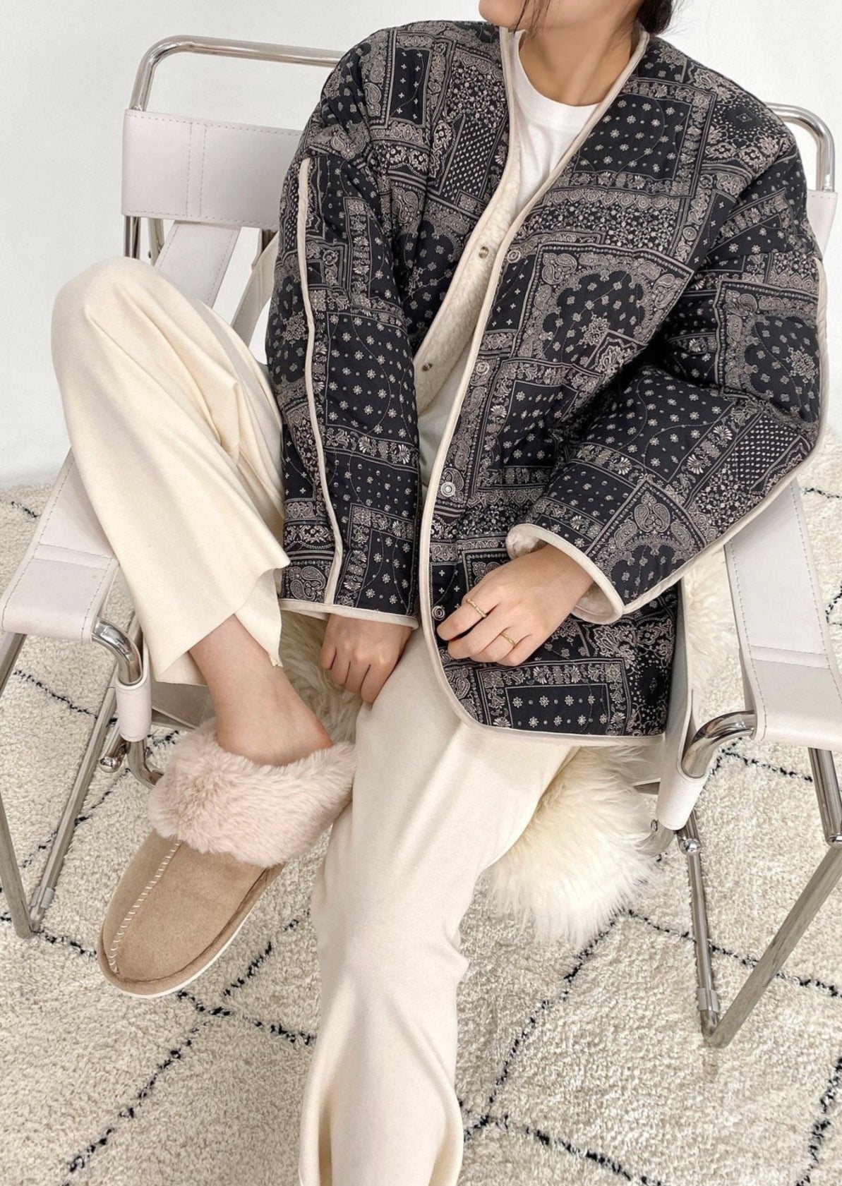 Reversible Bandana / Faux Shearling Jacket