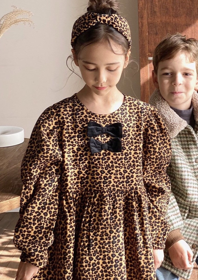 Girls’ Leopard Babydoll Dress
