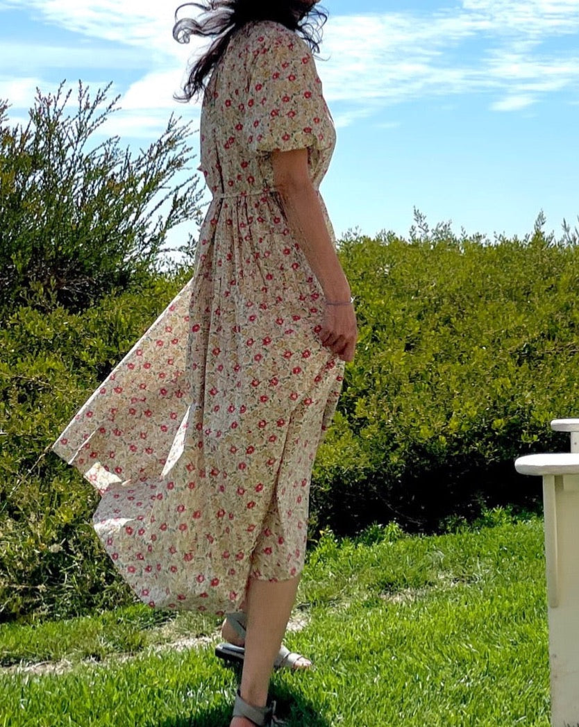 Puff Floral Cotton Dress
