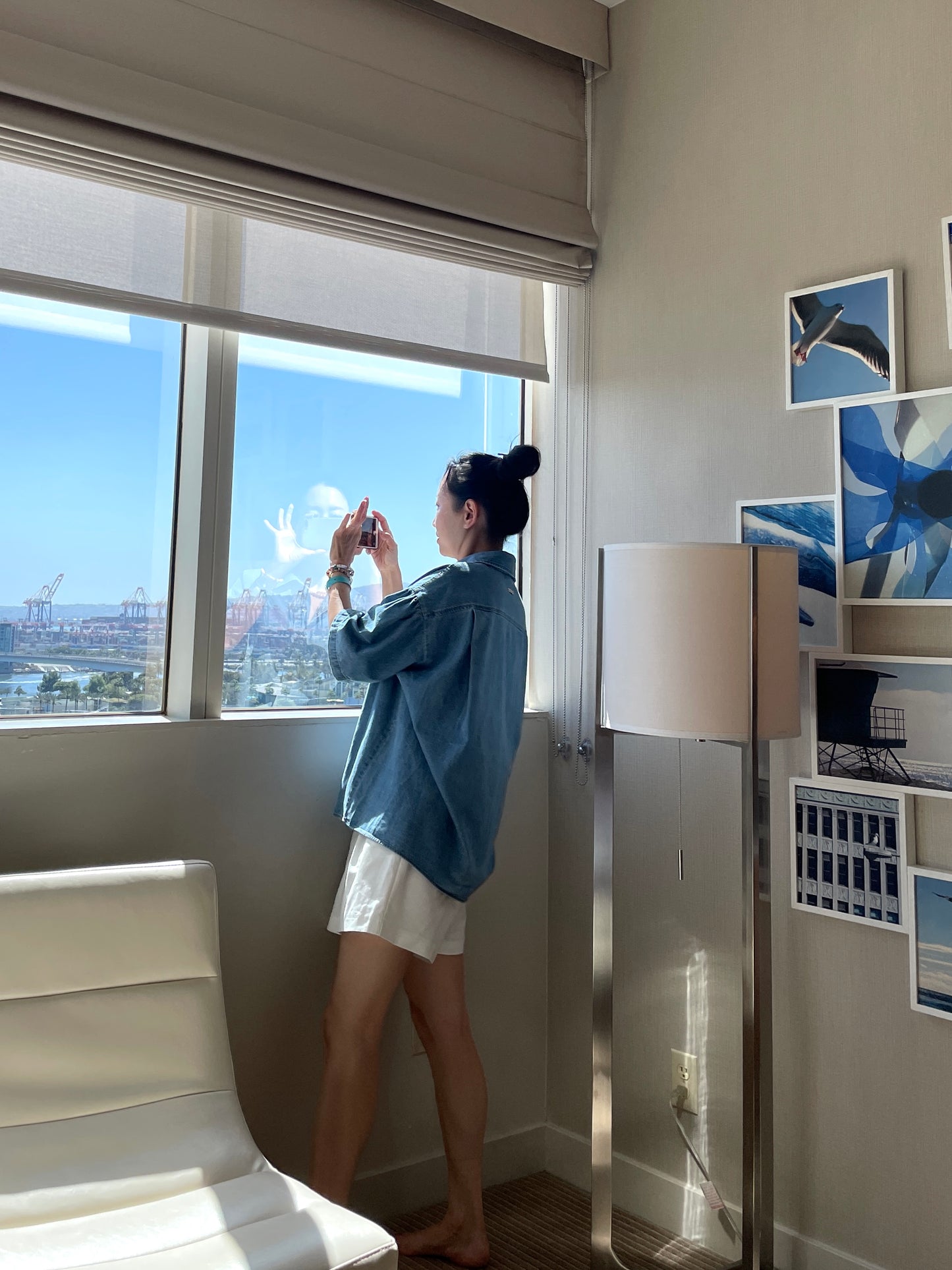 Abi + Ari Black Label Oversized Denim Polo Shirt