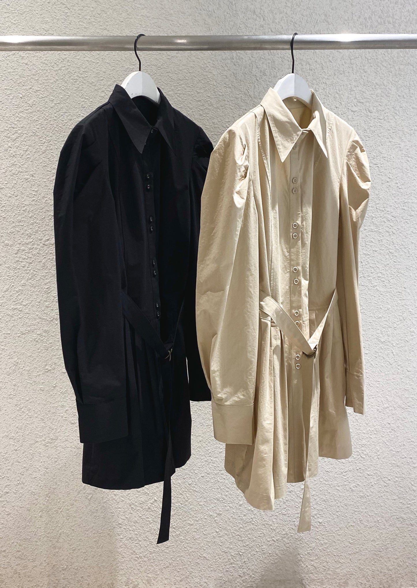 Pleated Mini Shirt Dress