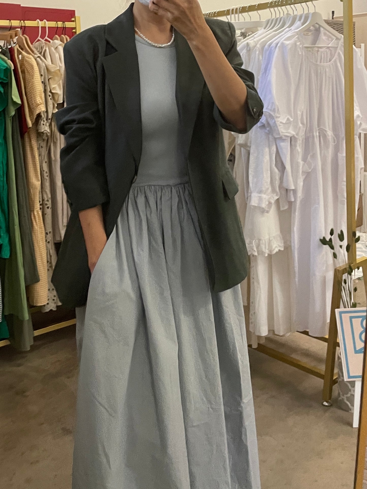 Cotton Combo Maxi Dress