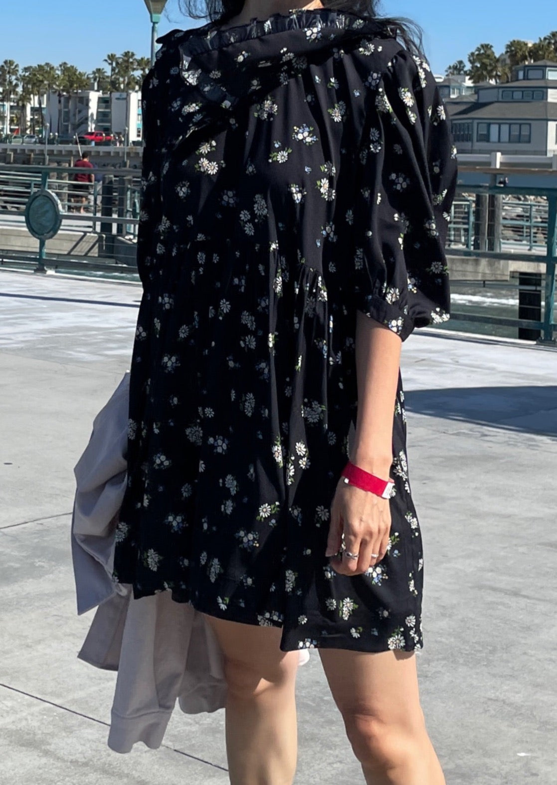 Abi + Ari Black Label Ruffle Collar Baby Doll Dress — Only 2 left in Black