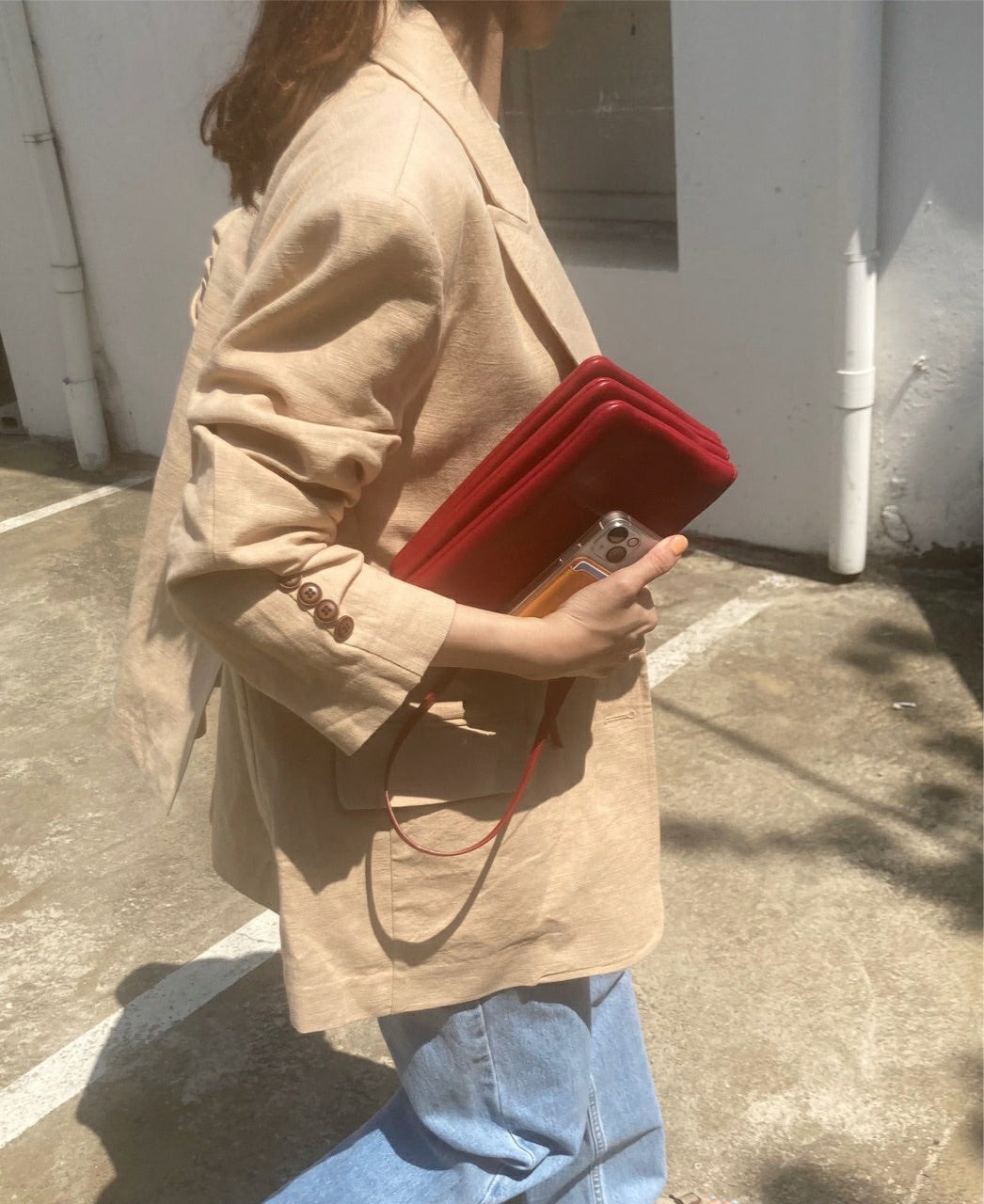 Linen Shell Blazer - 1 left in Navy