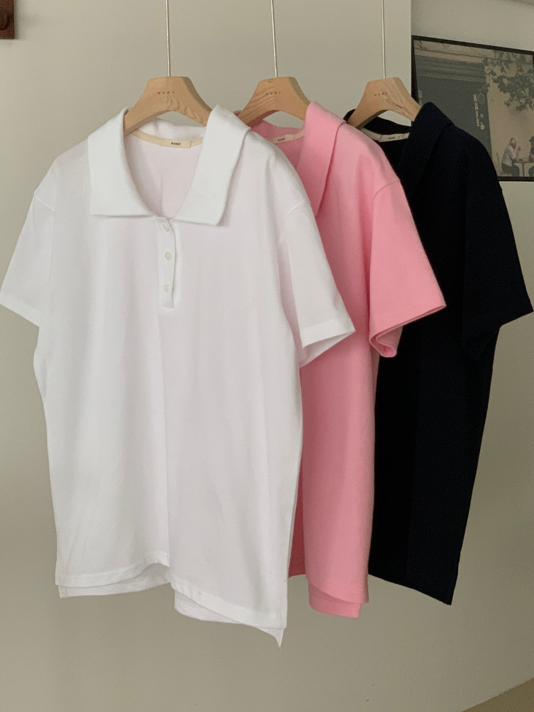 Dropped Neckline Pique Shirt