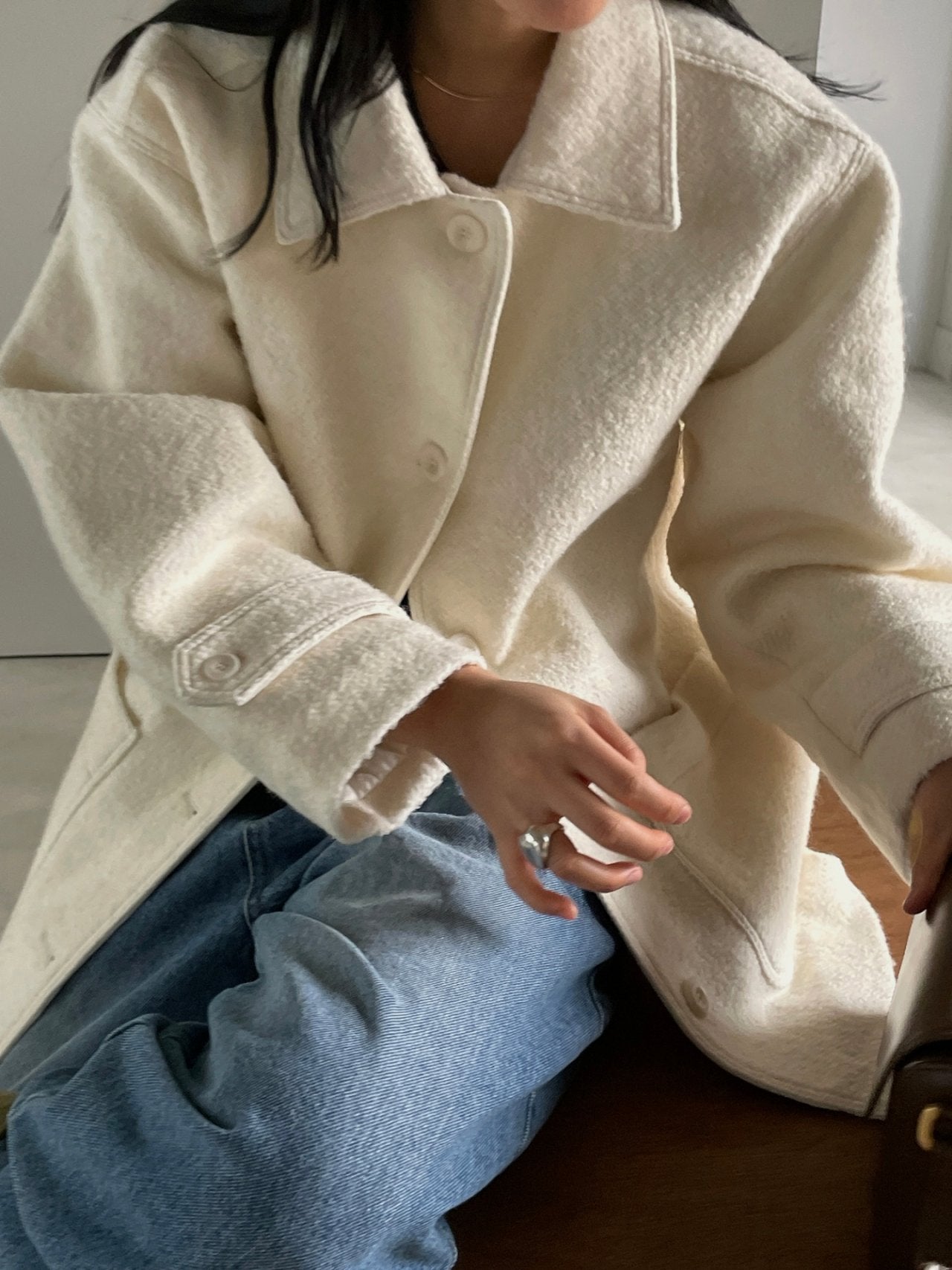 Chamber Bouclé Half Coat