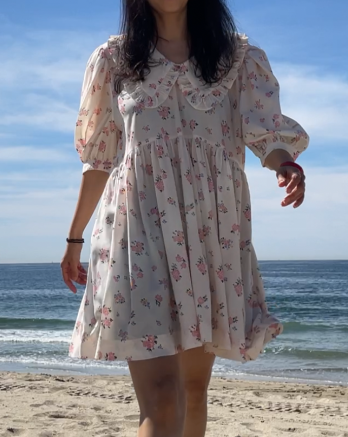 Abi + Ari Black Label Ruffle Collar Baby Doll Dress — Only 2 left in Black