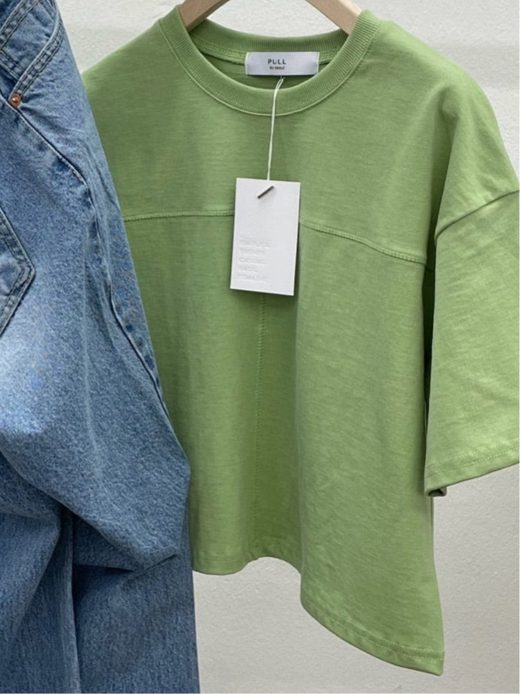 Seamed Cropped T shirt