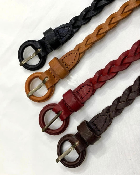 5/8” Skinny Braided Leather Belt
