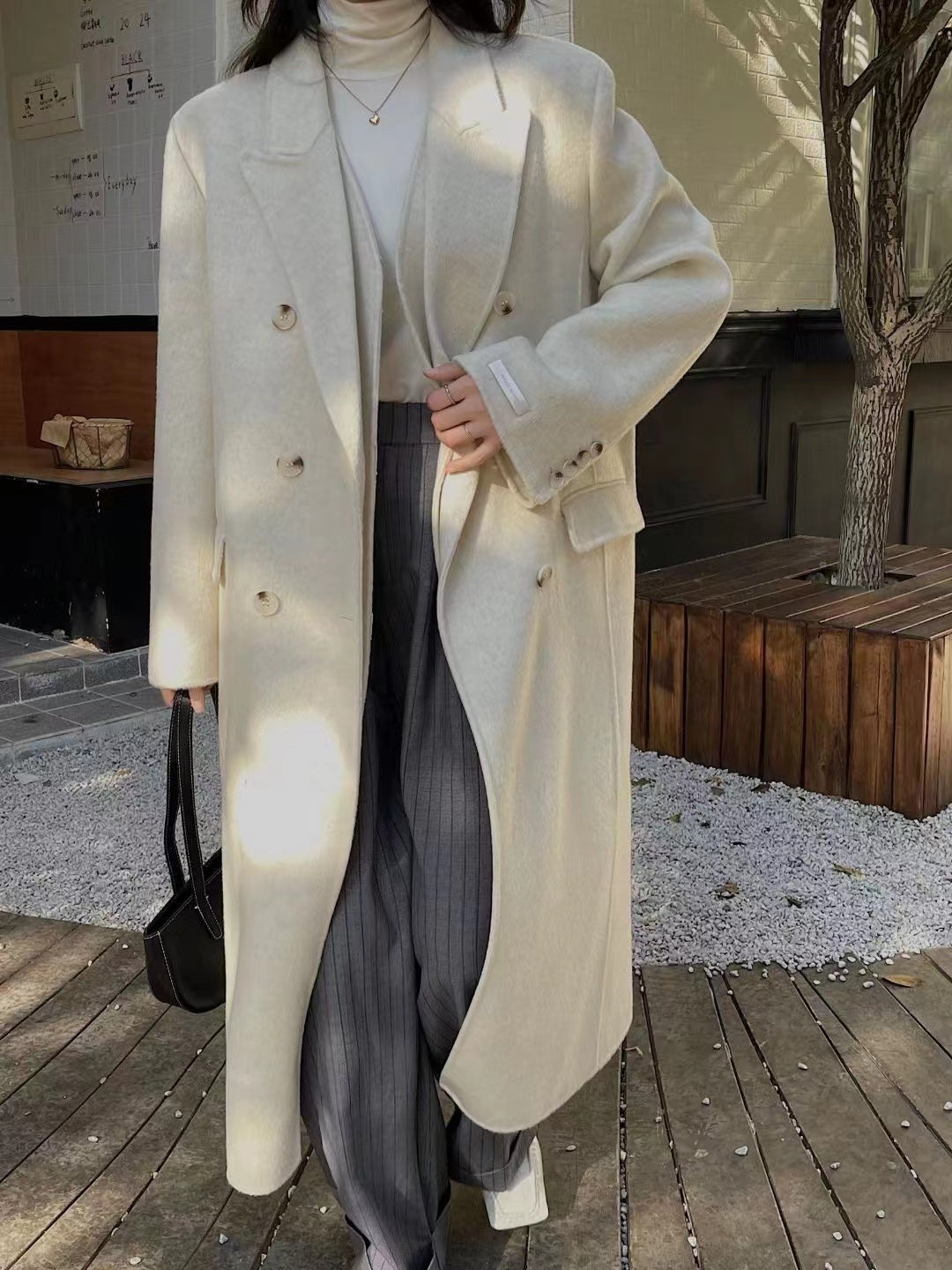 <Abi + Ari Black> Alpaca Handmade Vest Long Coat