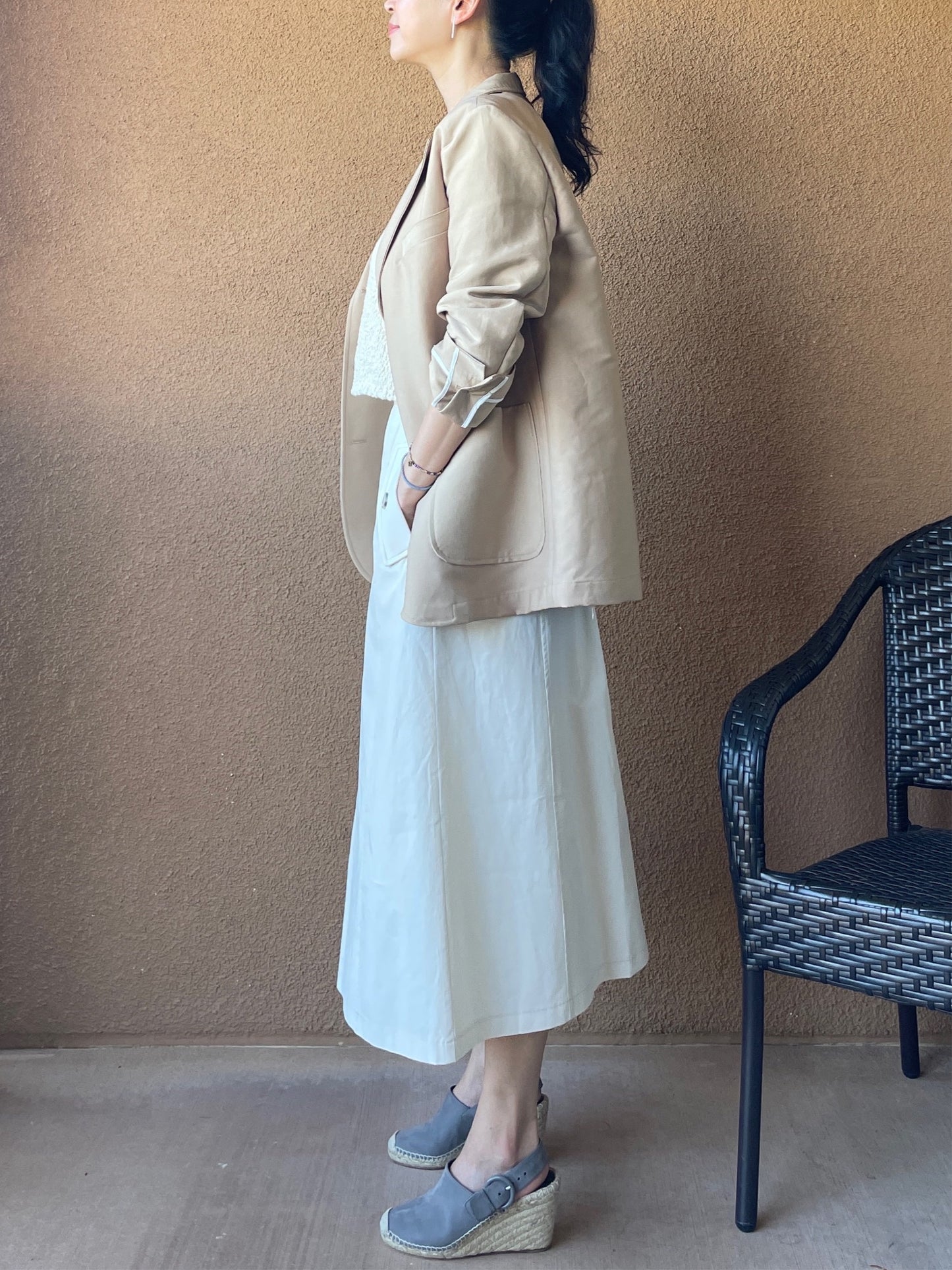 Cotton Blend Double Weave Blazer