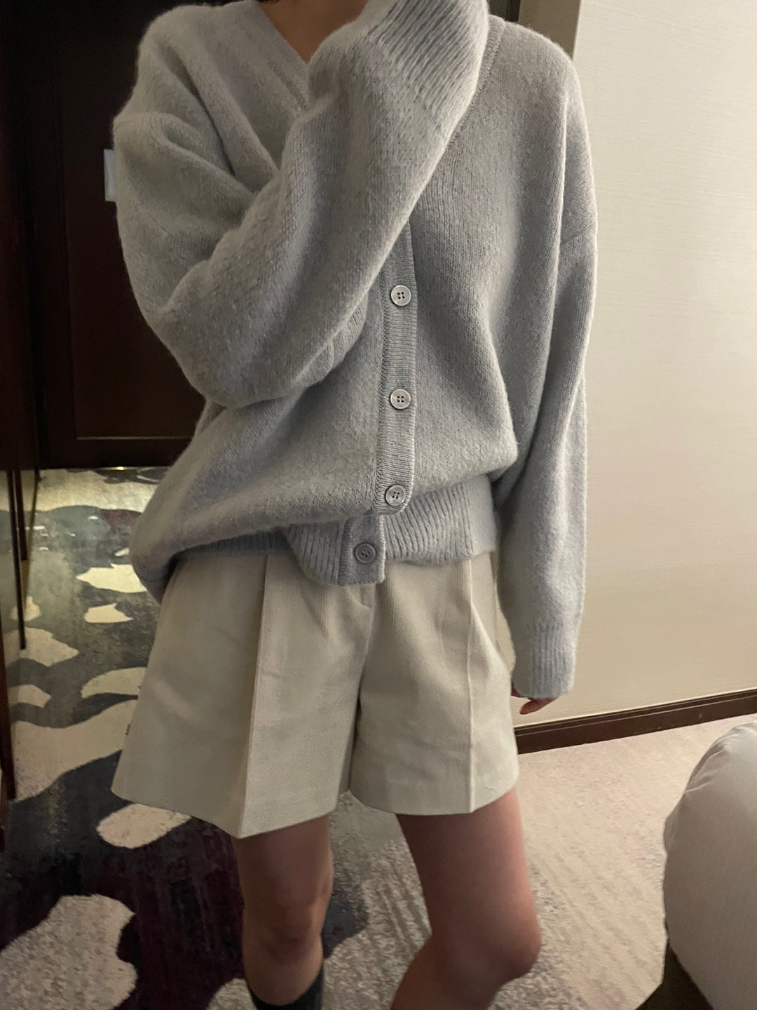 Brushed Wool / Alpaca Cardigan - 1 Left in Magenta