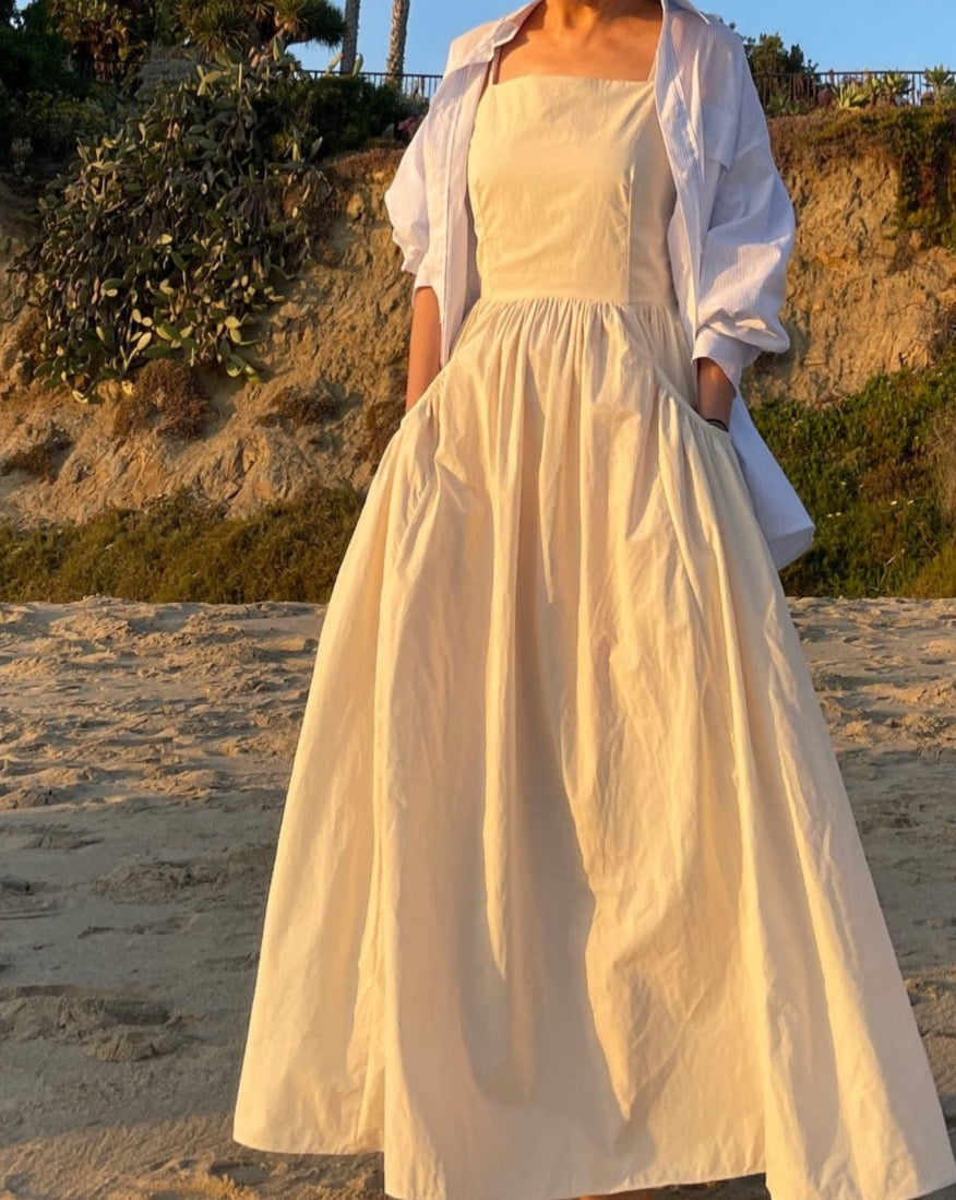 Summer Apron Cotton Maxi Dress - 4th Preorder