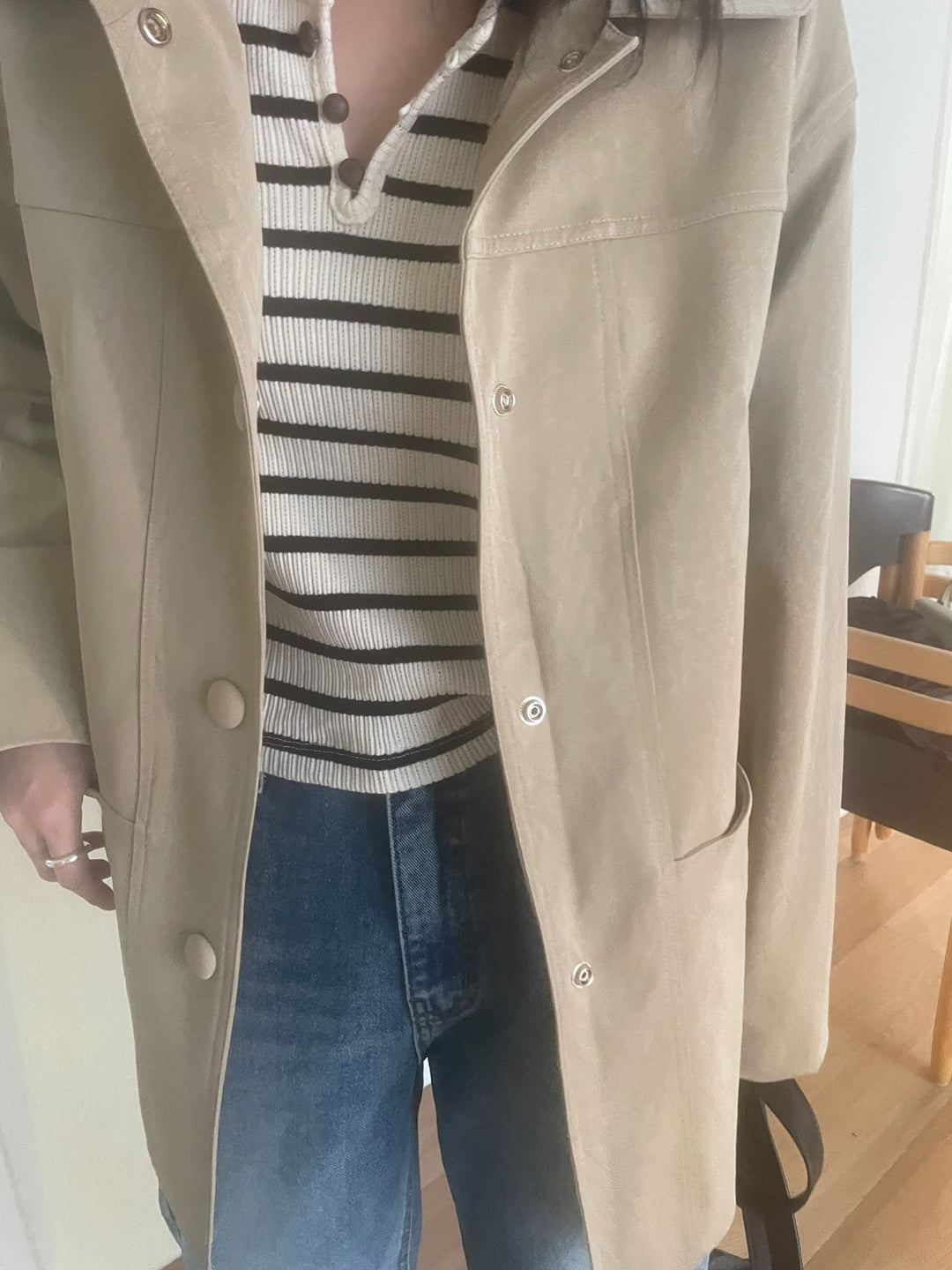 <Abi + Ari> Black Label Vegan Long Jacket