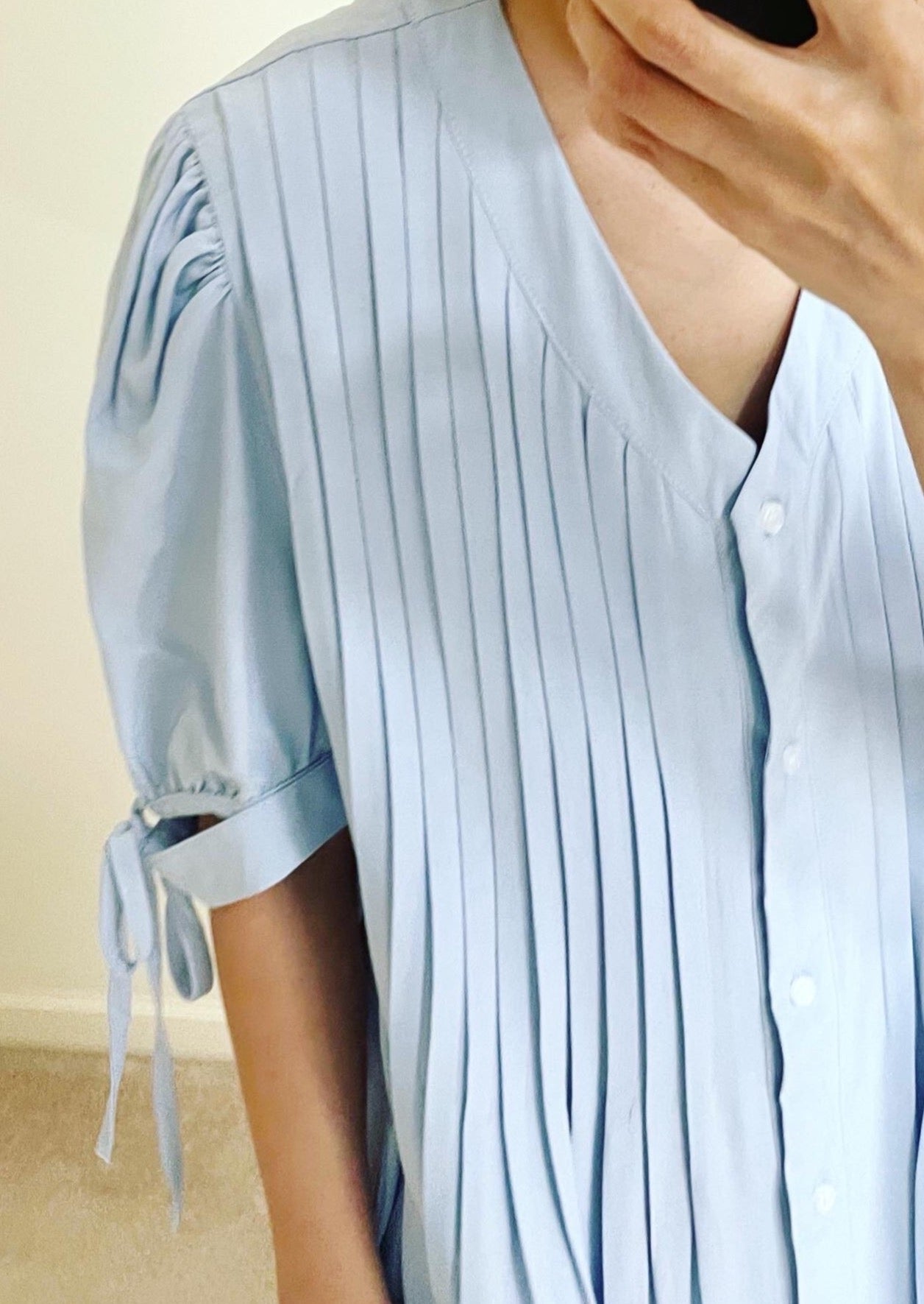 Bow Pintuck Robe dress