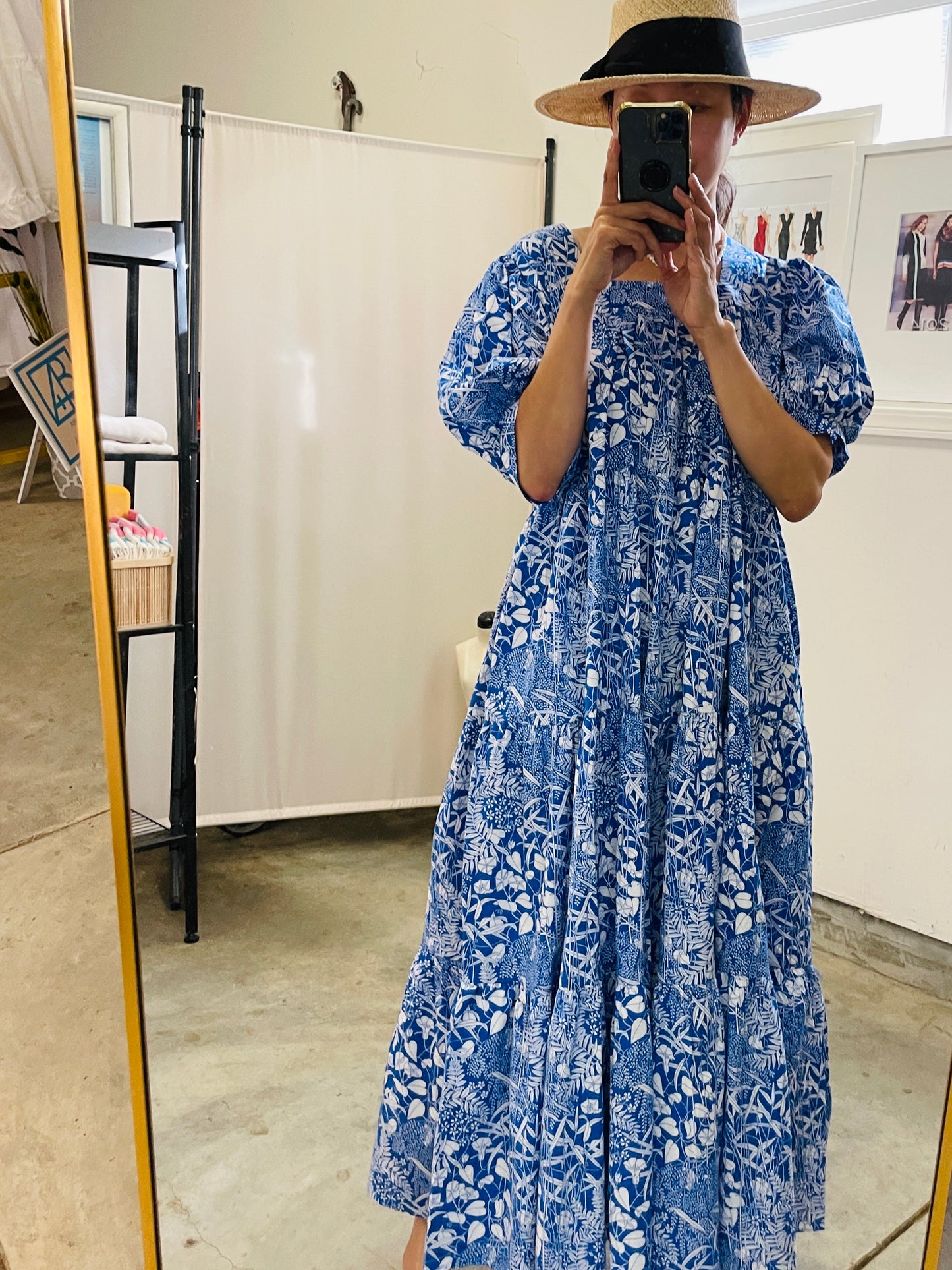 Summer Foliage Cotton Mumu Dress