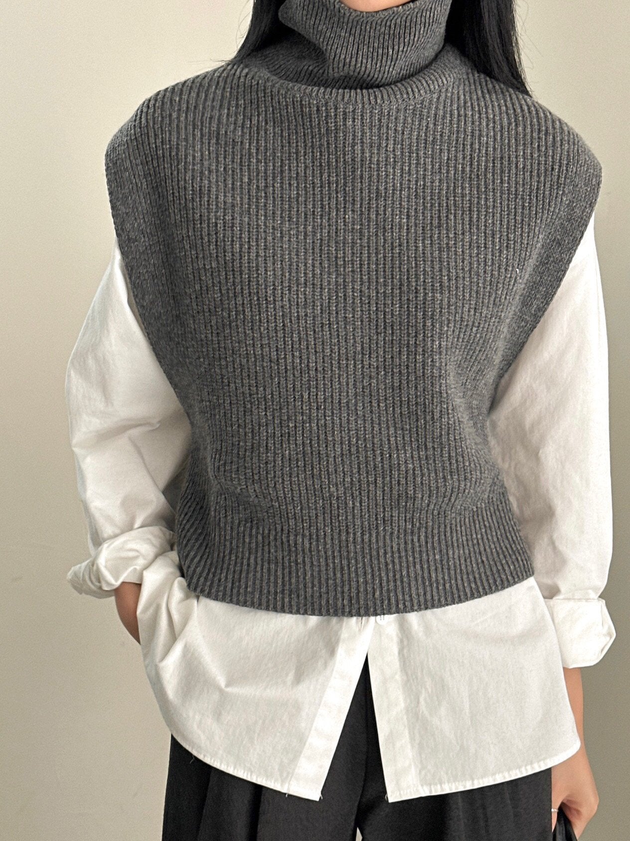 Wool Turtleneck Vest