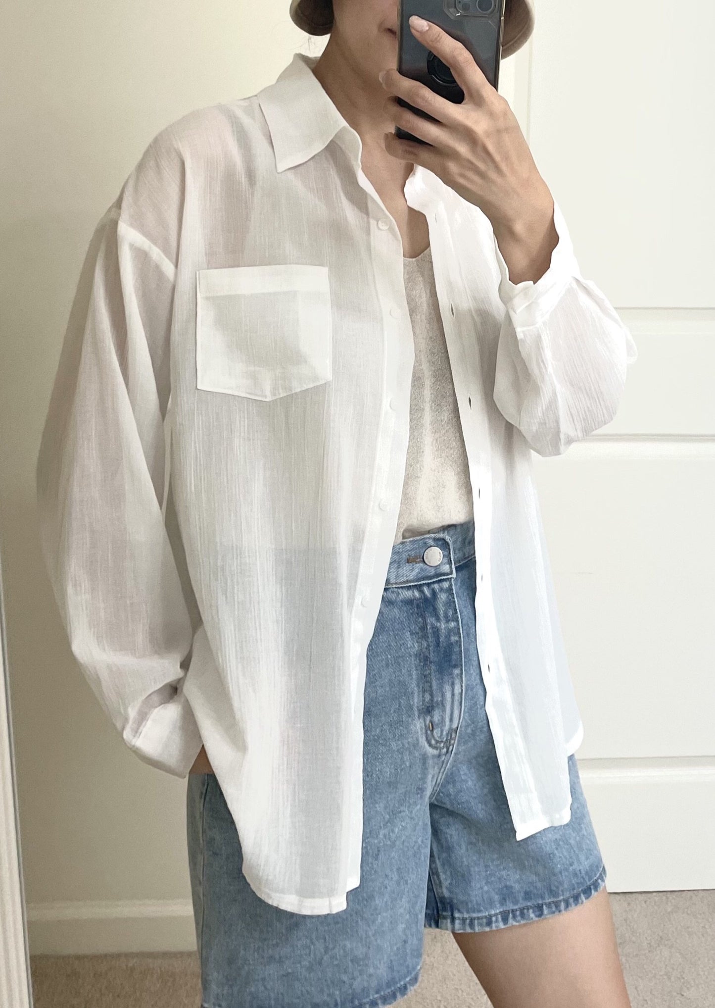Sheer Crinkle cotton Shirt