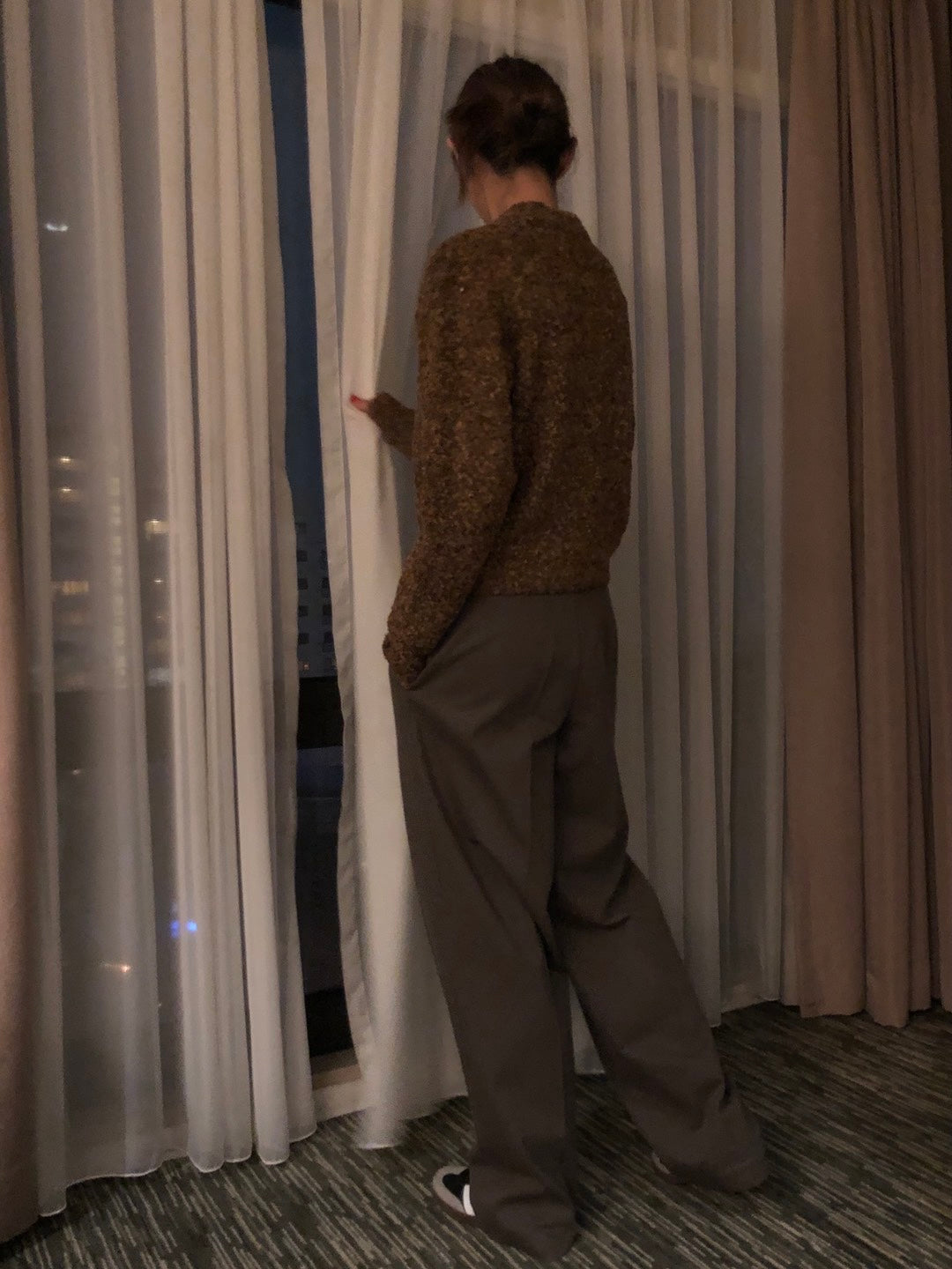 Wide Leg Cotton Twill Pants