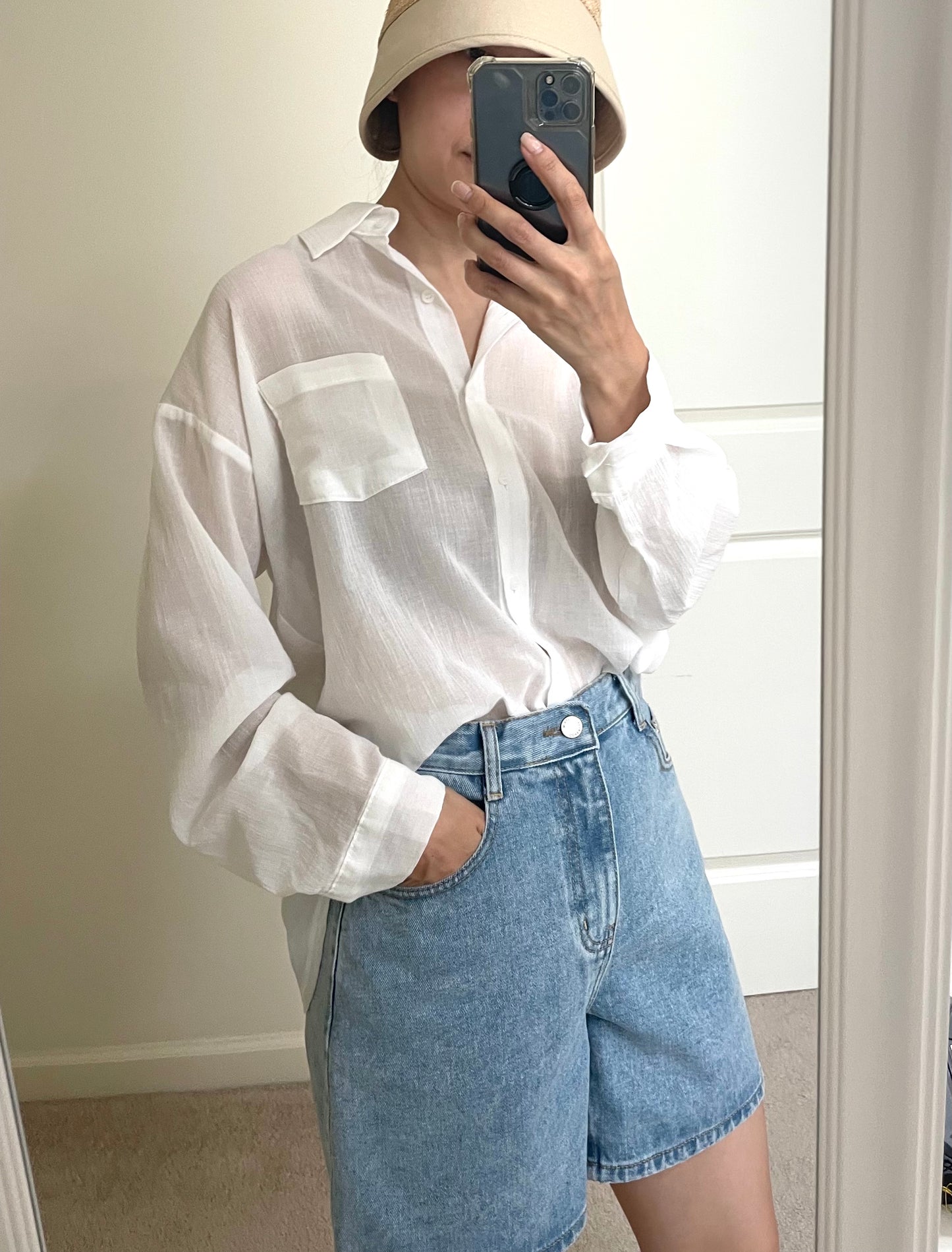 Sheer Crinkle cotton Shirt