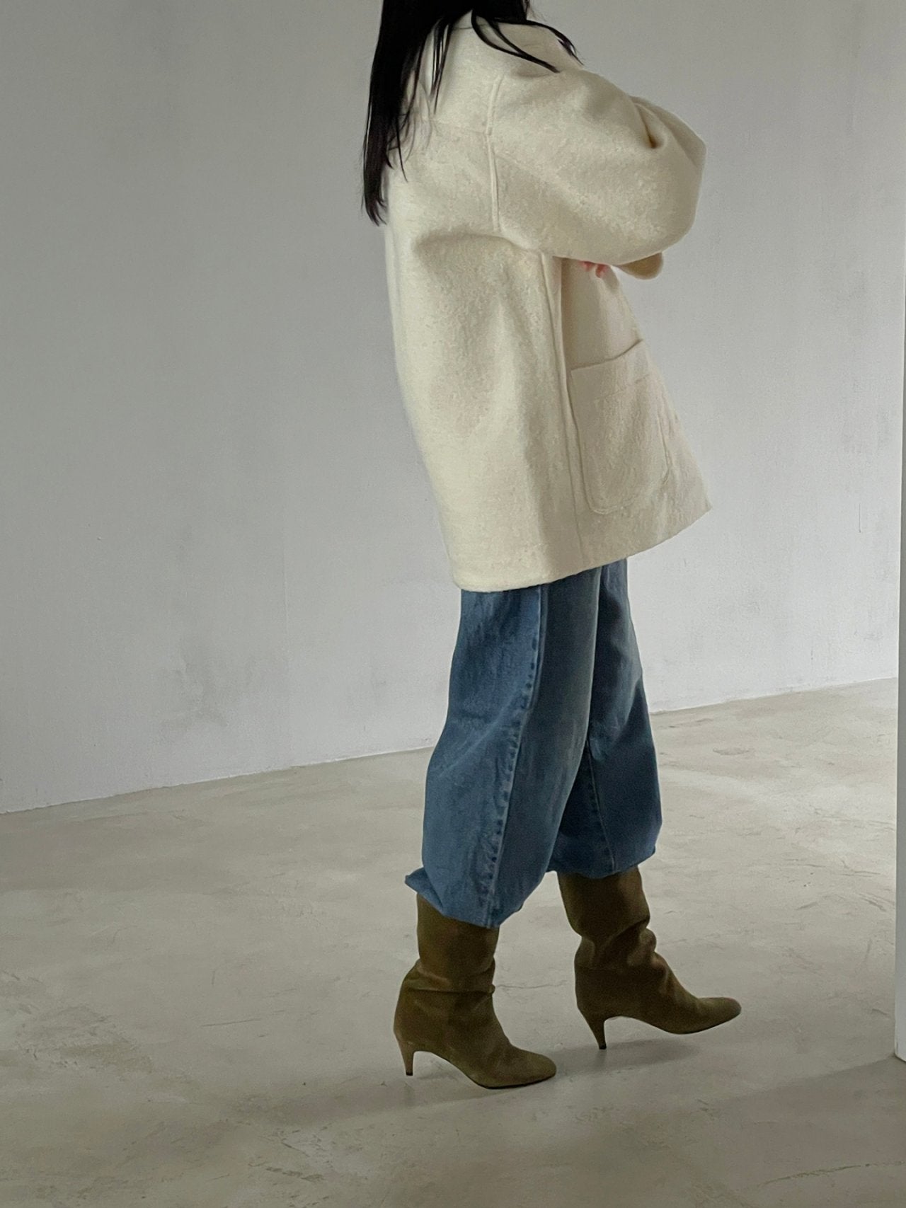 Chamber Bouclé Half Coat