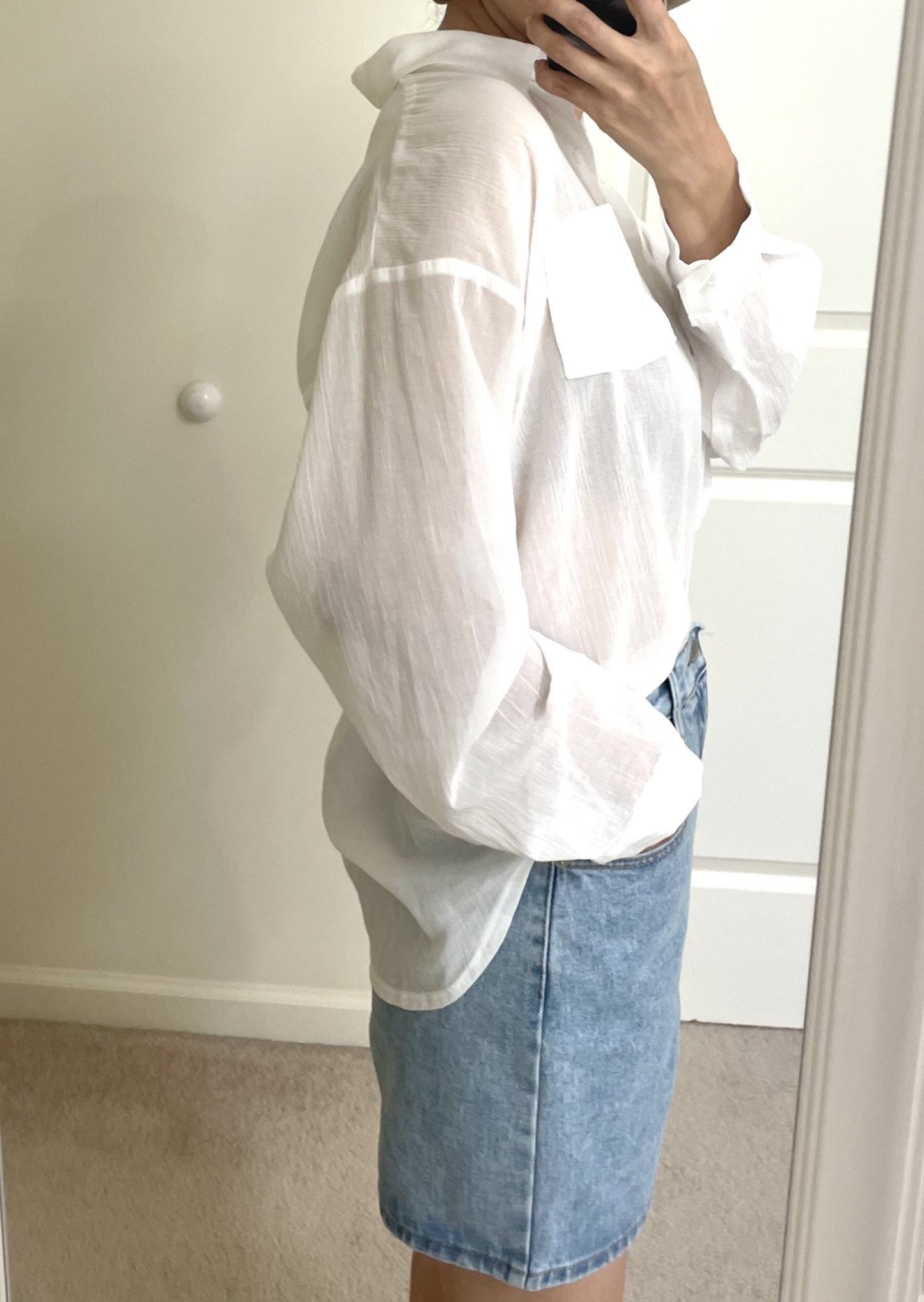 Sheer Crinkle cotton Shirt