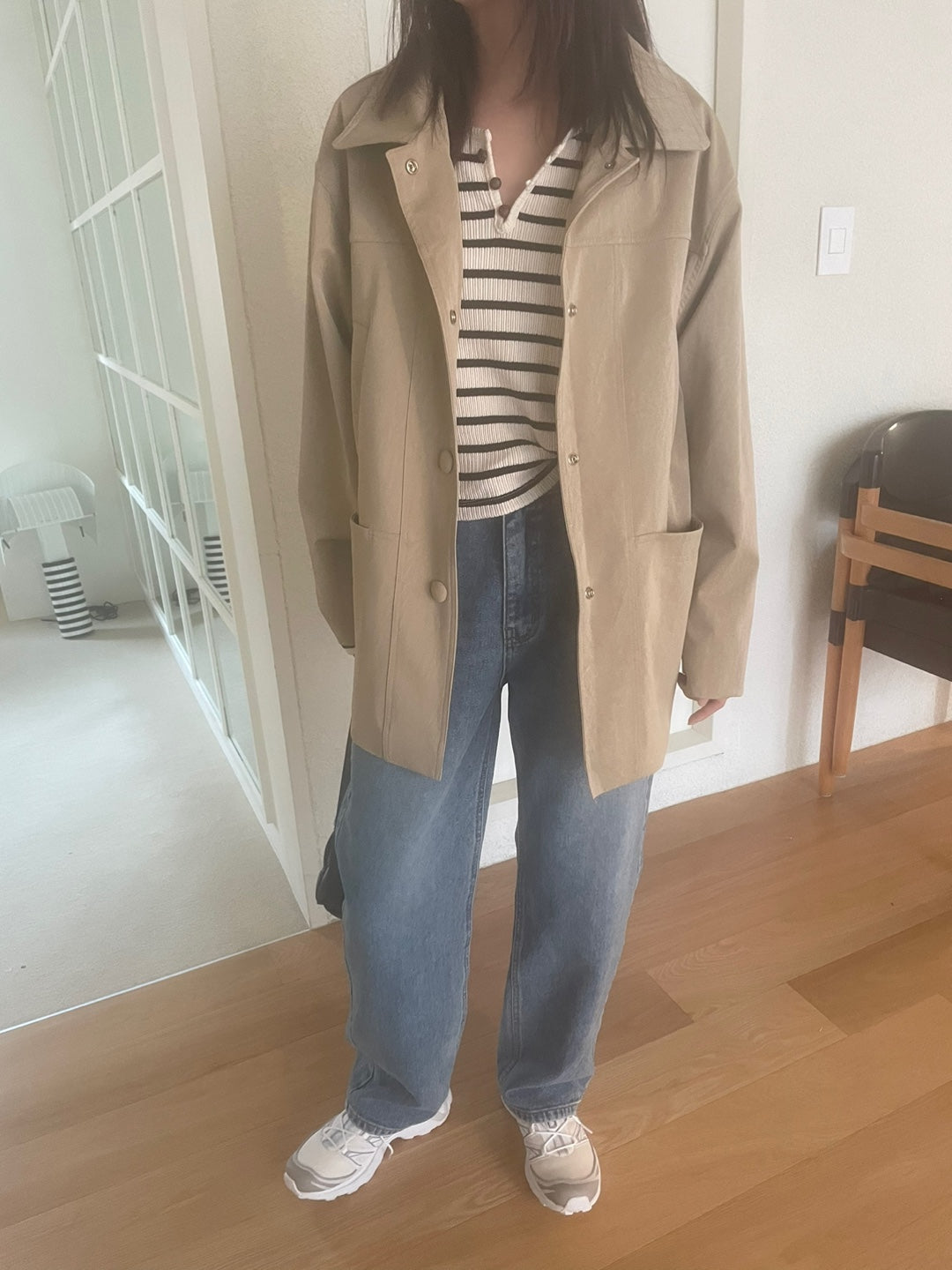 <Abi + Ari> Black Label Vegan Long Jacket