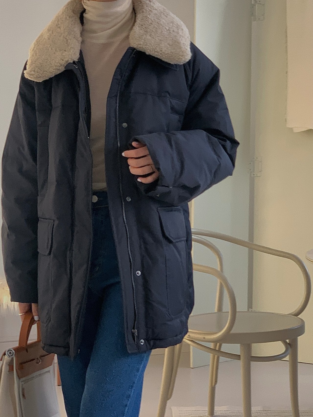 Duck Down With Shearling Collar - Final Pre-Order