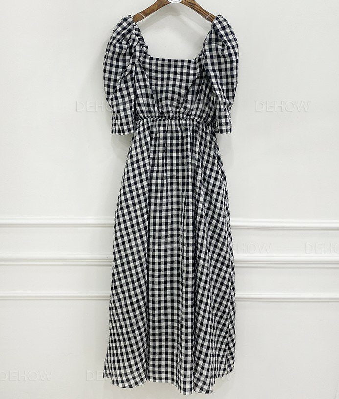 Seersucker Gingham Check Dress