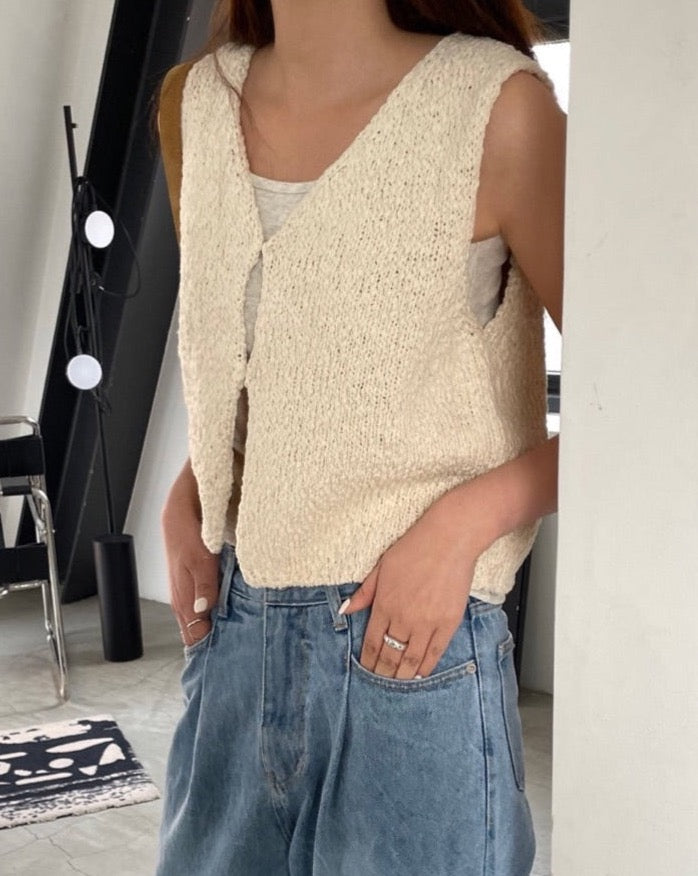 Abi + Ari Black Label Cotton Slub Yarn Vest