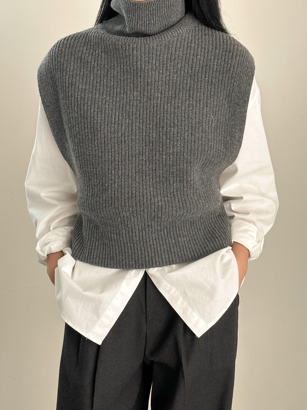 Wool Turtleneck Vest
