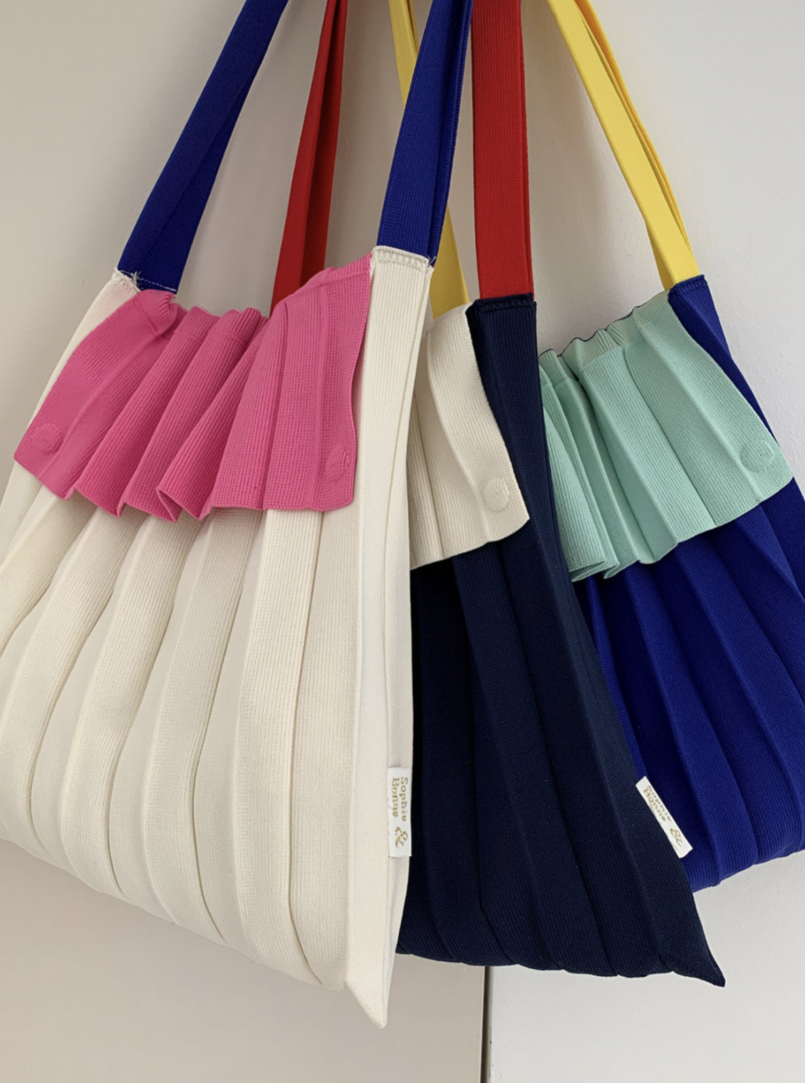 Colorblocked  Flap Pleats bag