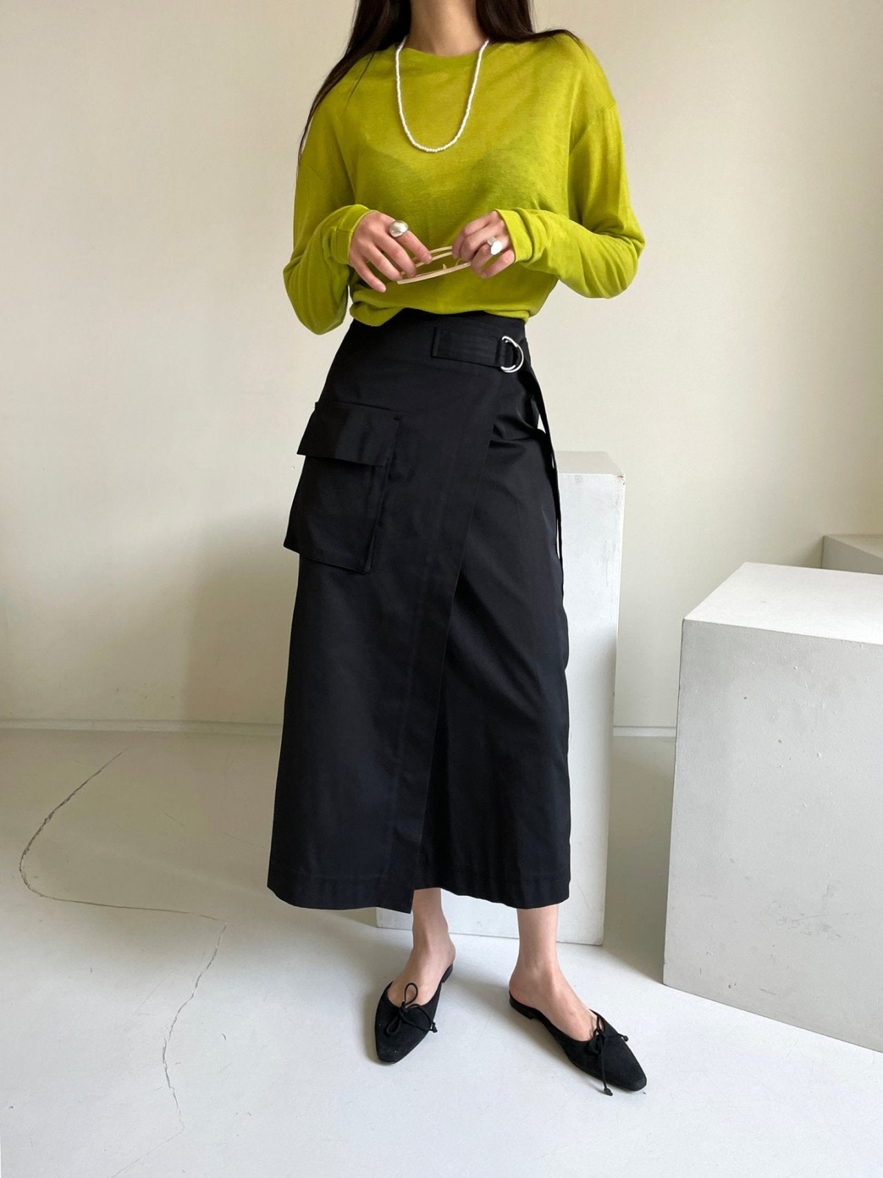 Abi + Ari Black Label Cargo Wrap Skirt